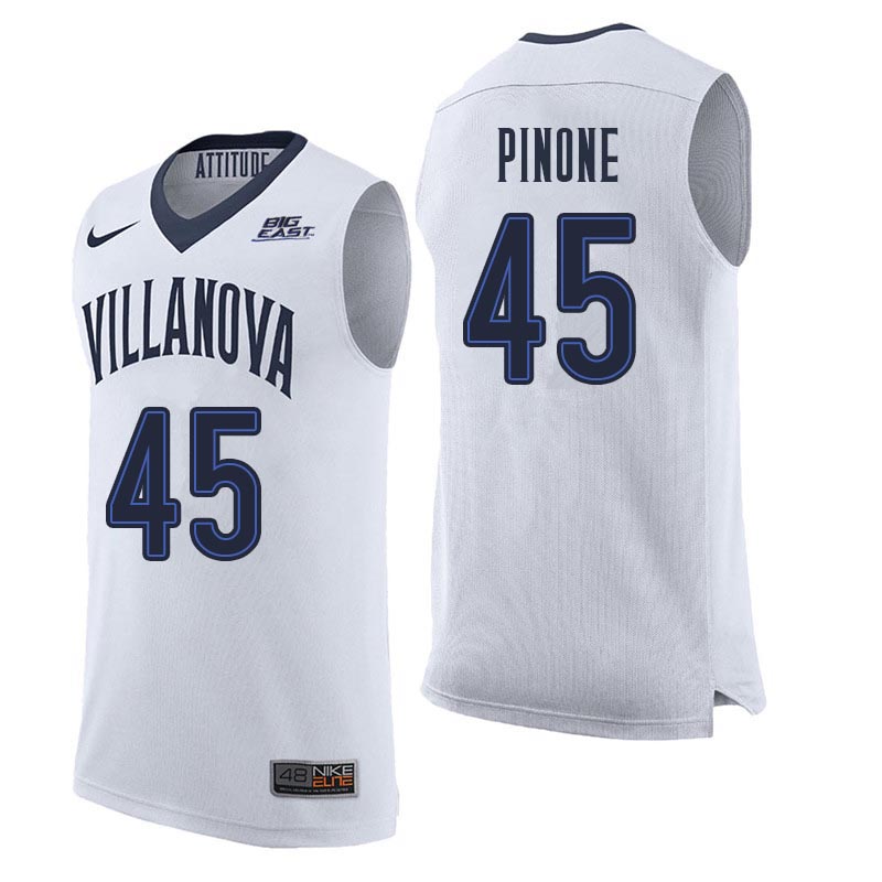 Men Villanova Wildcats #45 John Pinone College Basketball Jerseys Sale-White - Click Image to Close
